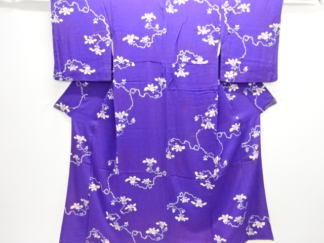 JAPANESE KIMONO / ANTIQUE KIMONO / SILK / KINSHA / FLOWERS